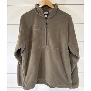 Columbia Pullover Mens Large Brown Fleece Long Sleeve 1/4 Zip